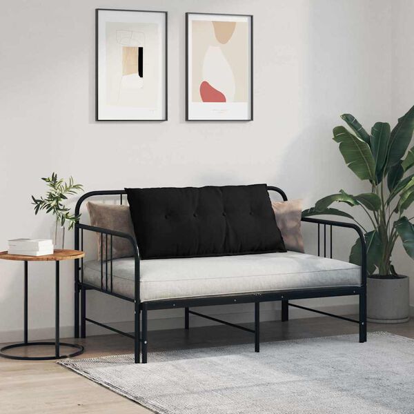 vidaXL Atpakaļ spilvens Melna 100 x 50 cm Mikrofibra