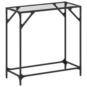 vidaXL konsoles galdiņ&scaron;, 80x35x81 cm, caurspīdīgs, rūdīts stikls