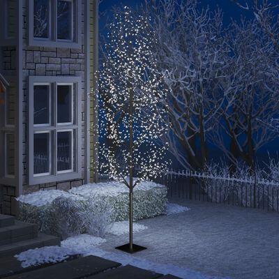 vidaXL Ziemassvētku koks, 1200 LED, auksti balta gaisma, ķirsis, 400cm