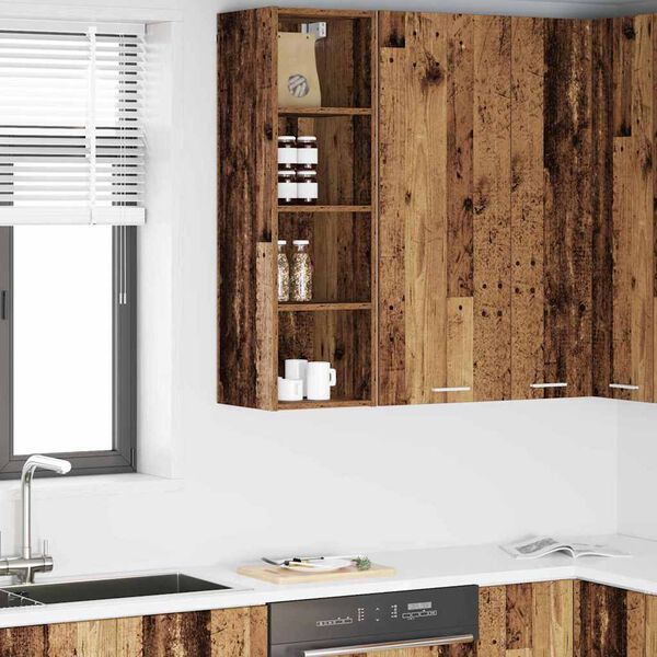 vidaXL Piekarams skapītis ar uzglabā&scaron;anu Vecs koks 30 x 29,5 x 100 cm