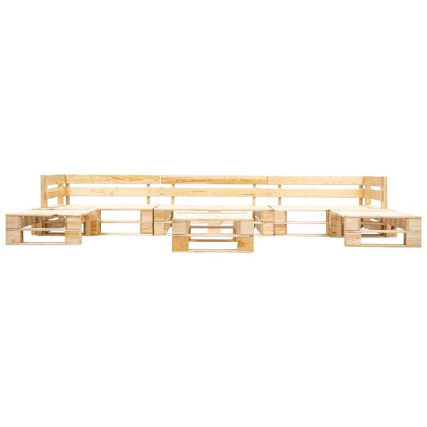 vidaXL 6-daļīgs pale&scaron;u dīvāna komplekts, dabīgs koks