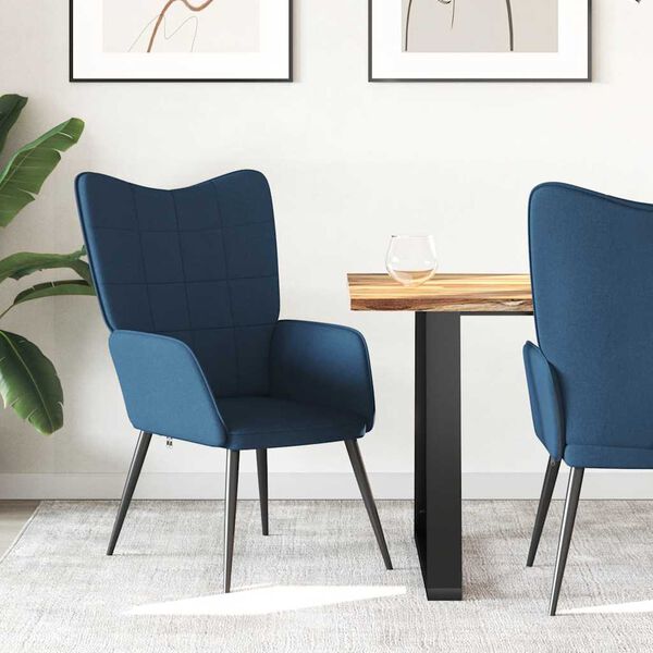 vidaXL atpūtas krēsls, zils audums