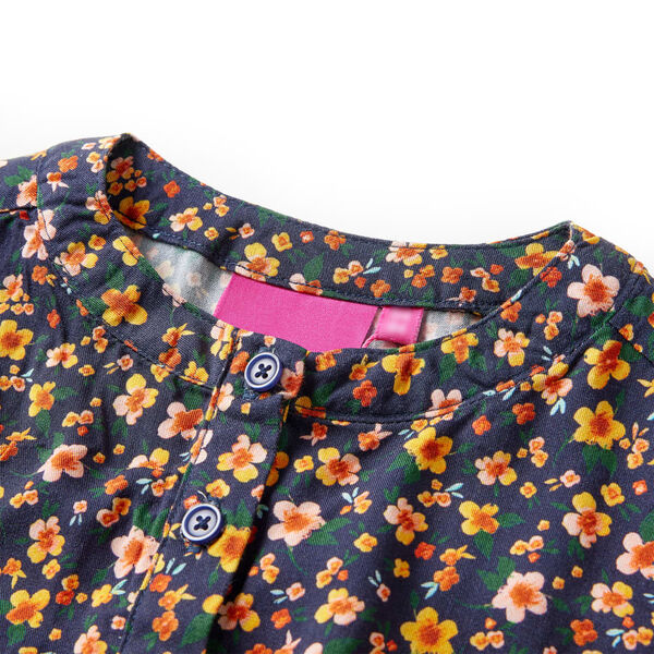 Bērnu kleita ar garām piedurknēm, tumši zila, 128