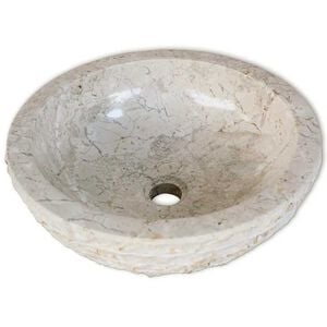 vidaXL krēmkrāsas marmora izlietne, 40 cm