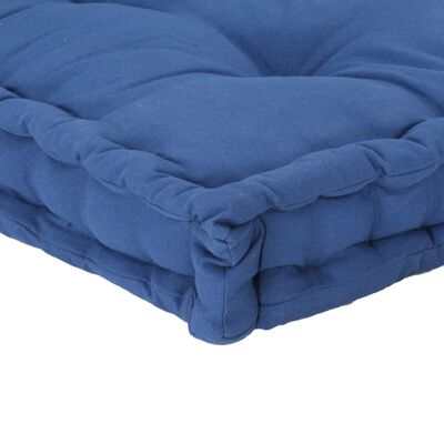 vidaXL palešu dīvānu spilvens, gaiši zils, 120x80x10 cm, kokvilna
