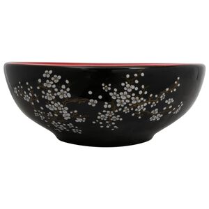 vidaXL izlietne, liekama uz virsmas, melna, sarkana, apaļa, &Phi;41x14 cm