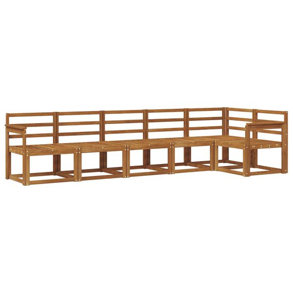 vidaXL Āra dīvānu komplekts 6 pcs Dabiska Cietā akācijas koks