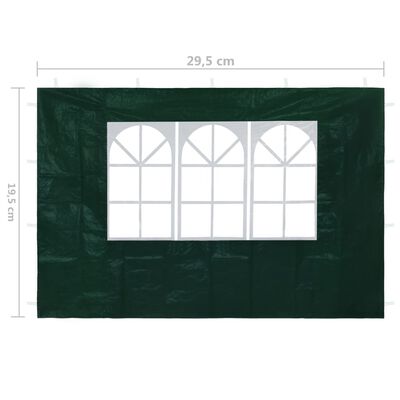 vidaXL dārza telts sānu sienas, 2 gab., ar logiem, zaļas