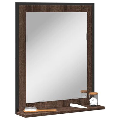 vidaXL vannasistabas spogulis, ozola, 50x12x60 cm, inženierijas koks