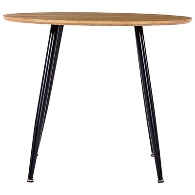 vidaXL virtuves galds, melna, ozolkoka krāsa, 90x73,5 cm, MDF