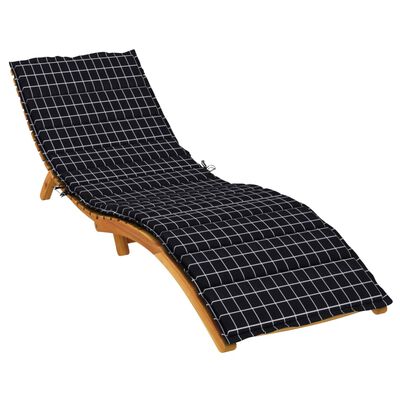 vidaXL sauļošanās krēsla matracis, melns četrstūru raksts