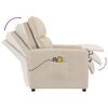 vidaXL elektrisks masāžas krēsls, krēmkrāsas mikrošķiedras audums