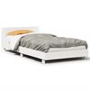 vidaXL gulta bez matrača, balts, 100x200 cm, priedes masīvkoks