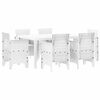 vidaXL Dārza ēdamgalds 7 pcs Balts Polt rattan