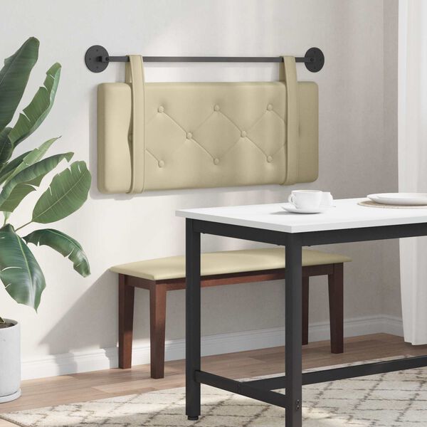 vidaXL Karājo&scaron;s galvgalis Krēmkrāsa 100 cm Mākslīgā āda