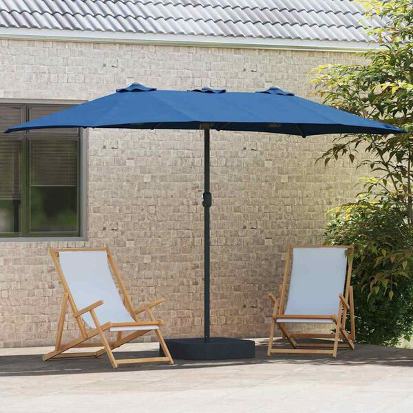 vidaXL Dārza parasols Zila 385 x 209 x 244 cm audums