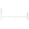 vidaXL gultas rāmis ar galvgali un kājgali, balts metāls, 75x190 cm