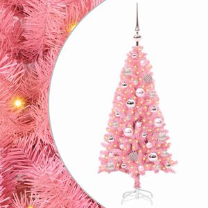vidaXL Ziemassvētku eglīte Rozā 120 cm PVC