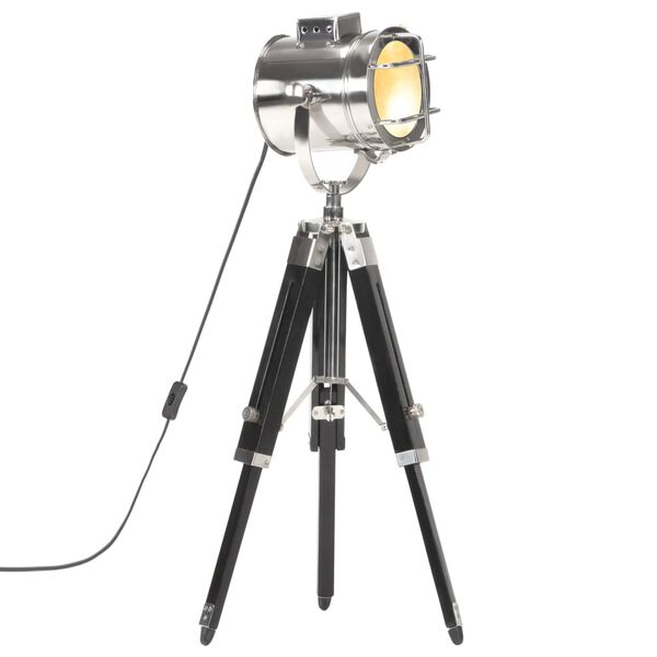 vidaXL grīdas lampa uz statīva, melns mango masīvkoks, 69 cm