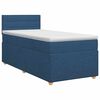 vidaXL Kontinentālā gulta ar matraci Zila 100 x 200 cm Audums