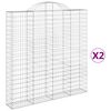 vidaXL arkveida gabiona grozi, 2 gb., 200x30x200/220cm, cinkota dzelzs