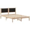 vidaXL Gultas rāmis Melna 140 x 190 cm Ciets priedes koks