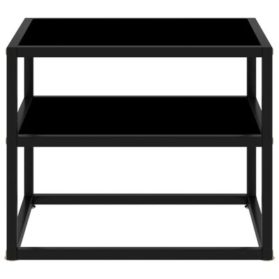 vidaXL konsoles galdiņš, melns, 50x40x40 cm, rūdīts stikls