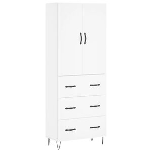 vidaXL augstais skapis, balts, 69,5x34x180 cm, inženierijas koks