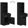 vidaXL naktsskapītis, melns, 39x35x125 cm, inženierijas koks