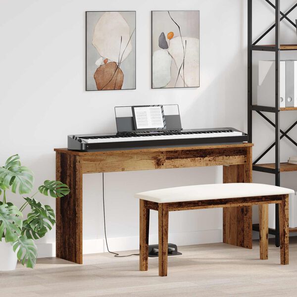 vidaXL Klavieru statīvs Vecs koks 120 x 32 x 64 cm Inženierijas koks