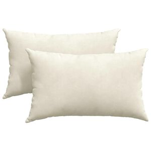 vidaXL Dīvāna spilveni 2 pcs Krēmkrāsa 50 x 30 cm Korduroja audums