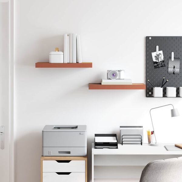 vidaXL Sienas plaukts 2 pcs Sarkana 50 x 23 x 4 cm Inženierijas koks