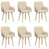 vidaXL Ēdamkrēsli 6 pcs Audums Krēmkrāsa 56,5 x 50 x 87,5 cm