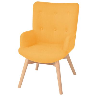 vidaXL atpūtas krēsls ar kājsoliņu, dzeltens audums
