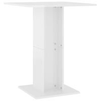 vidaXL bistro galds, spīdīgi balts, 60x60x75 cm, kokskaidu plāksne