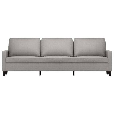 vidaXL trīsvietīgs dīvāns, gaiši pelēks audums, 210 cm