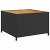 vidaXL dārza dīvāns ar galdiņu un spilveniem, melna PE rotangpalma