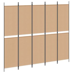 vidaXL 5-paneļu istabas nodalījums Bē&scaron;a 250 x 220 cm Audums