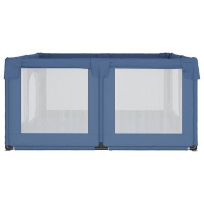 vidaXL bērnu sētiņa ar 2 durvīm, gaiši zils audums
