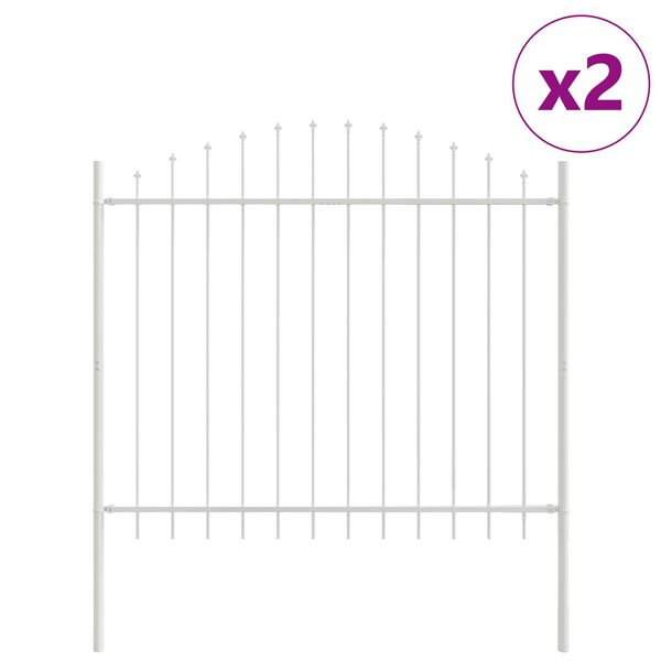 vidaXL Dārza žogs 2 pcs Balts 170 x 190 cm