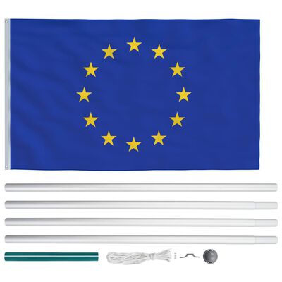 vidaXL Eiropas Savienības karogs un karoga masts, alumīnijs, 6,2 m