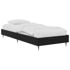 vidaXL Gultas rāmis Melns ozols 80 x 200 cm Inženierijas koks