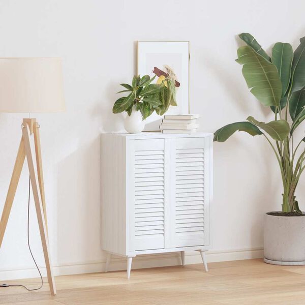 vidaXL skapja durvis, žalūziju dizains, 2 gab., balts, 69x29,5 cm