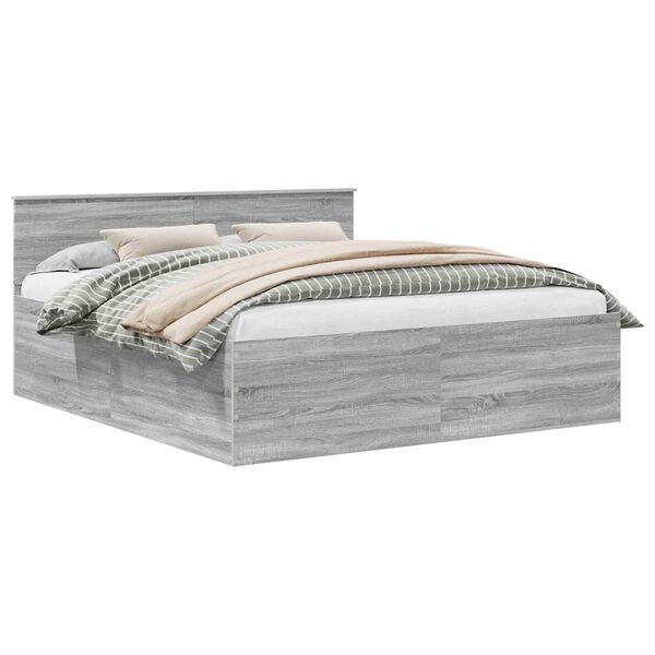 vidaXL Gultas rāmis Pelēks Sonoma 200 x 200 cm Inženierijas koks