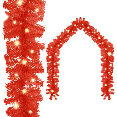 vidaXL Ziemassvētku vītne ar LED lampiņām, 5 m, sarkana