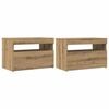 vidaXL 2-daļīgs televizora skapja komplekts ar LED gaismām Artisan Oak
