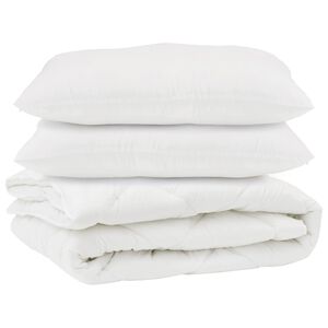 vidaXL Sega ar spilvenu 3 pcs Balts Mikro&scaron;ķiedra