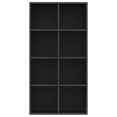 vidaXL grāmatu plaukts, 66x30x130 cm, melns, skaidu plāksne