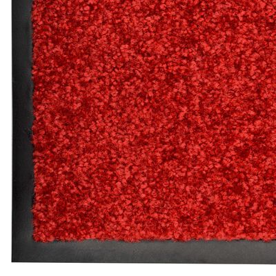 vidaXL durvju paklājs, mazgājams, sarkans, 60x90 cm
