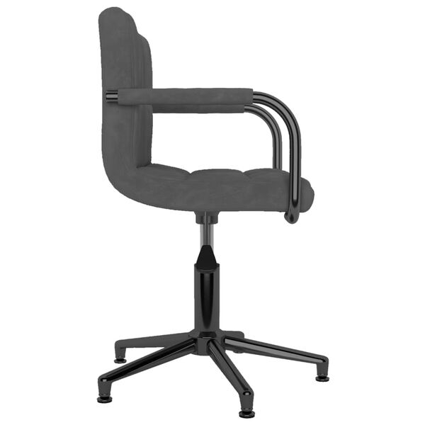 vidaXL grozāmi virtuves krēsli, 4 gab., tum&scaron;i pelēks samts